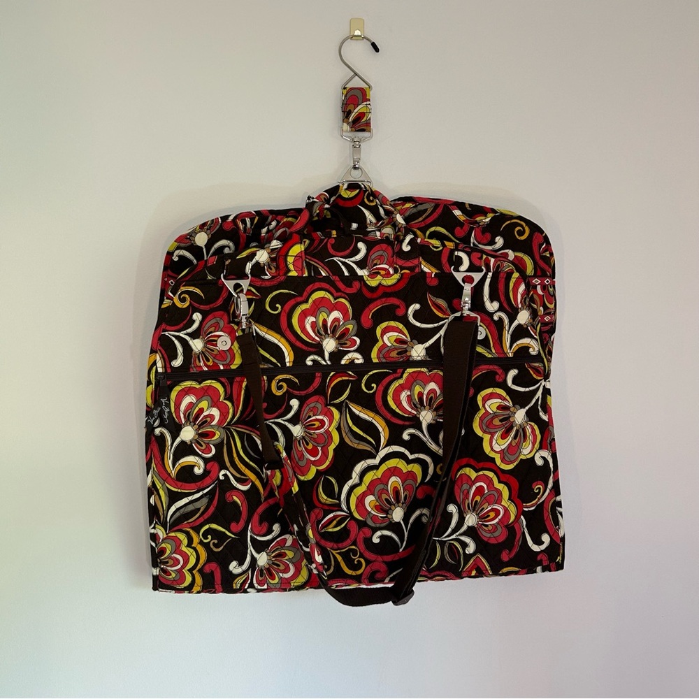 VERA BRADLEY Hanging Garment Bag - PUCCINI - Brown Pink Yellow Floral - Picture 14 of 16